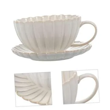 BESTOYARD 1 Set Ceramic Cup and Saucer Set - European Style Mug