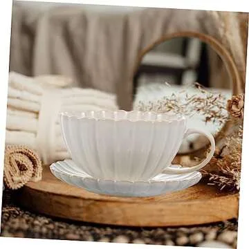 Elegant Ceramic Cup and Saucer Set for Home or Cafe