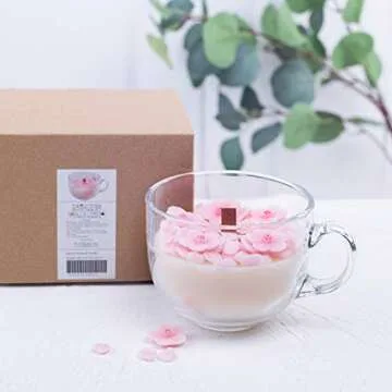 Romantic Sakura Cup Scented Soy Candle for Birthday Gift Wedding Favor