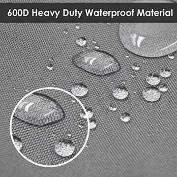 Vailge Heavy Duty Patio Sofa Cover, 100% Waterproof 3-Seater Outdoor Sofa Cover,Lawn Patio Furniture Covers with Air Vent and Handle,85" Wx 37" Dx 35" H,Grey