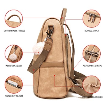 CHERUTY Women Backpack Purse - Stylish Vegan Leather Bag