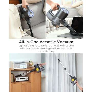 Lightweight Cordless Vacuum Cleaner with 40 Minutes Runtime