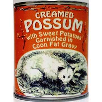 Creamed Possum in Coon Fat Gravy Gag Gift Can