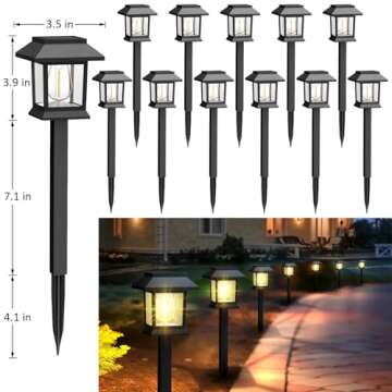 Solar Lights Outdoor,12 Pack Waterproof Solar Garden Lights, Auto On/Off Solar Pathway Lights for Yo...