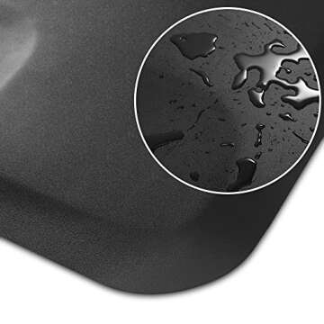 Saloniture 3 ft. x 5 ft. Salon & Barber Shop Chair Anti-Fatigue Floor Mat - Black Semi Circle - 1/2 in. Thick