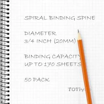 TOTiyea 50 Pack Plastic Spiral Binding Coils,20mm(3/4 ") Binding Spirals,170 Sheet Capacity,4:1 Pitch, Black