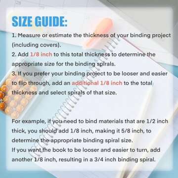 TOTiyea 50 Pack Plastic Spiral Binding Coils,20mm(3/4 ") Binding Spirals,170 Sheet Capacity,4:1 Pitch, Black