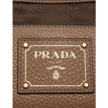 Prada Women's Brown Vitello Phenix Shopping Tote Top Handle Bag Shoulder Bag 1BG865