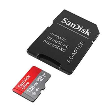 [Older Version] SanDisk 128GB Ultra MicroSDXC UHS-I Memory Card with Adapter - 100MB/s, C10, U1, Full HD, A1, Micro SD Card - SDSQUAR-128G-GN6MA