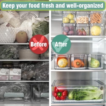 Stackable Refrigerator Organizer Bins - Cozihom Set Of 10