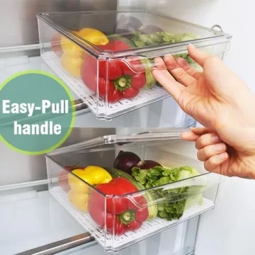 Stackable Refrigerator Organizer Bins - Cozihom Set Of 10