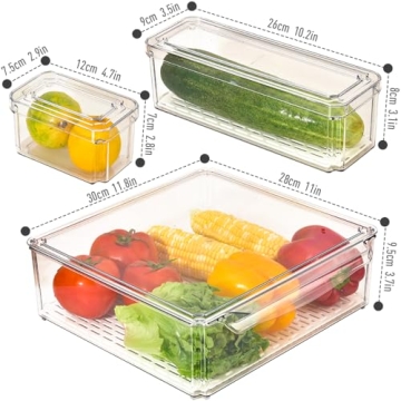 Stackable Refrigerator Organizer Bins - Cozihom Set Of 10