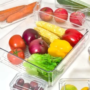 Stackable Refrigerator Organizer Bins - Cozihom Set Of 10