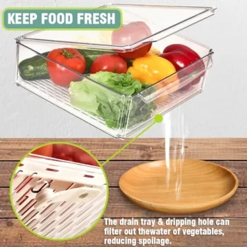 Stackable Refrigerator Organizer Bins - Cozihom Set Of 10