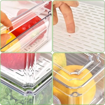 Stackable Refrigerator Organizer Bins - Cozihom Set Of 10