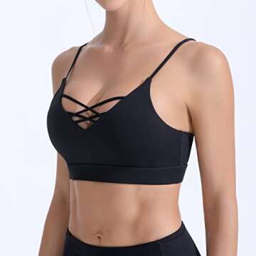 FITTIN Padded Strappy Sports Bra for Women - Comfort & Style