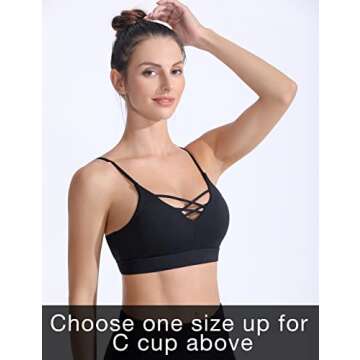 FITTIN Padded Strappy Sports Bra for Women - Comfort & Style