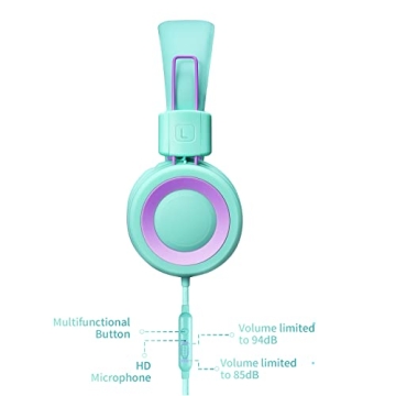POWMEE P10 Kids Headphones - Adjustable Volume & Foldable Design