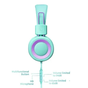 POWMEE P10 Kids Headphones - Adjustable Volume & Foldable Design