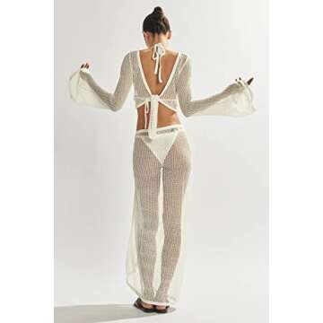 LANNEW Women's Crochet Swimsuit Cover Ups Set for Beach Wear & Style