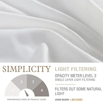 jinchan Linen Curtains, Light Filtering Window Drapes with Grommet Top, Linen Off White Curtains 2 Panels for Living Room Farmhouse Bedroom (W50 x L108, Off White)