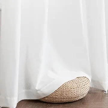 jinchan Linen Curtains, Light Filtering Window Drapes with Grommet Top, Linen Off White Curtains 2 Panels for Living Room Farmhouse Bedroom (W50 x L108, Off White)
