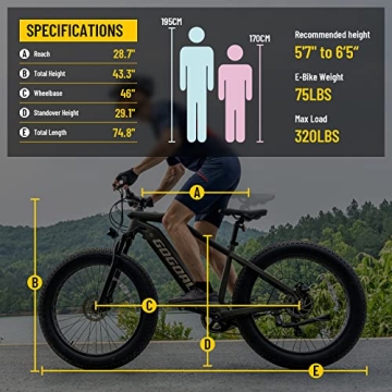 GOGOAL PANTHER F2 750W Electric Mountain Bike for Adults