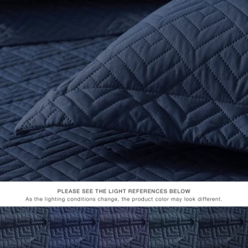 EXQ Home Twin Quilt Set - Modern Pattern Lightweight Bedspread