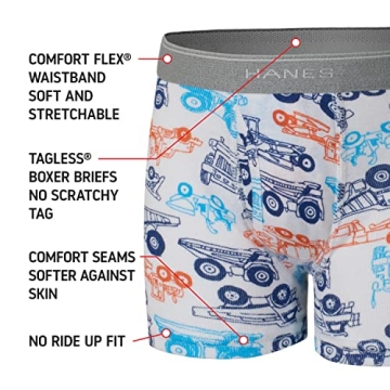 Hanes Boys' & Toddler Comfort Flex Boxer Briefs 10-Pack