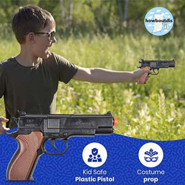 Cap Plastic Pistol Toy Gun for Kids - (2) Pistols per Order - Kid Safe for Action Fun - Birthdays, H...