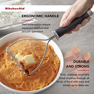 KitchenAid 10.24 Inch Black Stainless Steel Masher