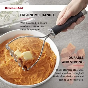 KitchenAid 10.24 Inch Black Stainless Steel Masher