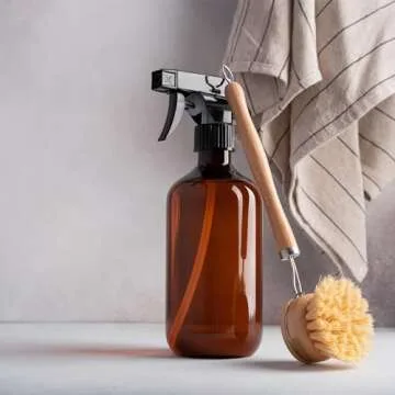 Nylea Glass Spray Bottles 8oz - Premium Empty Spray Bottle for Cleaning, Hair, and Essential Oils - Refillable Spritzer Bottle for Plants & Cleaning Solutions - Mist & Single Trigger Sprayer Set of 2