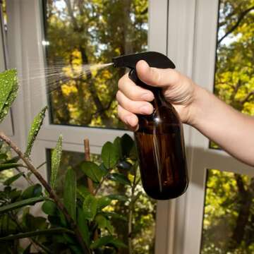 Nylea Glass Spray Bottles 8oz - Premium Empty Spray Bottle for Cleaning, Hair, and Essential Oils - Refillable Spritzer Bottle for Plants & Cleaning Solutions - Mist & Single Trigger Sprayer Set of 2