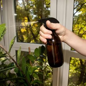 Nylea Glass Spray Bottles 8oz - Premium Empty Spray Bottle for Cleaning, Hair, and Essential Oils - Refillable Spritzer Bottle for Plants & Cleaning Solutions - Mist & Single Trigger Sprayer Set of 2