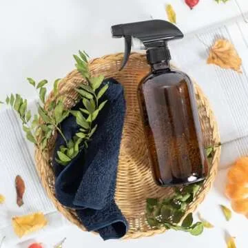 Nylea Glass Spray Bottles 8oz - Premium Empty Spray Bottle for Cleaning, Hair, and Essential Oils - Refillable Spritzer Bottle for Plants & Cleaning Solutions - Mist & Single Trigger Sprayer Set of 2