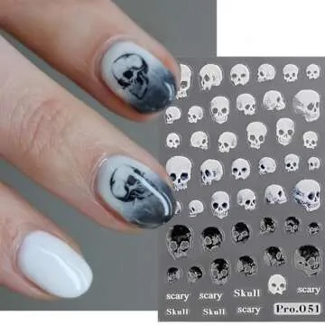 Cute 3D Halloween Nail Stickers for Women and Girls Art Decoration 8 Sheets
