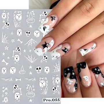 Cute 3D Halloween Nail Stickers for Women and Girls Art Decoration 8 Sheets
