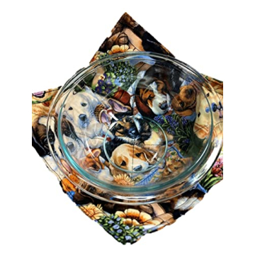 Fun Novelty Print Microwave Bowl Cozy - 8.5 inches for up to 8 inch bowls - Homemade in Texas, USA (...