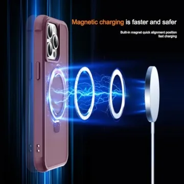 SKYLMW iPhone 15 Pro Max Case with Magnetic O-Ring Stand
