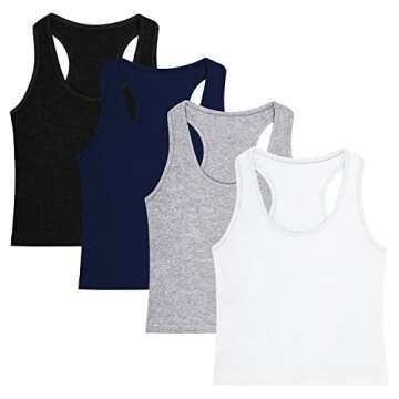 Comfortable Women's Crop Tops - Set of 4 Stylish Colors