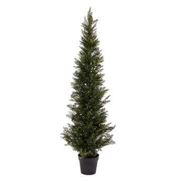 One 3 Foot Outdoor Artificial Cedar Topiary Tree Potted UV Rated Plant by Silk Tree Warehouse Company Inc (3 Foot)