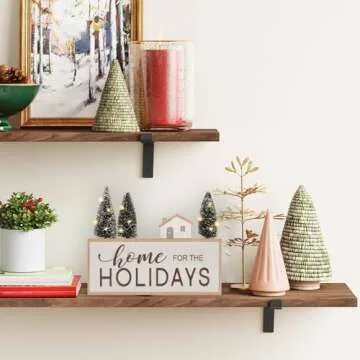 Christmas Decorations for Home LED Lighted Christmas Tree Sign Farmhouse Wooden Winter Rustic Table Decor Vintage Holiday Signs Kitchen Xmas Party Mantel Tiered Tray Gift