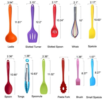 Vibrant Kitchen Utensil Set – 11 Essential Tools for Cooking