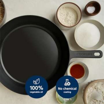 Lightweight Pre-Seasoned Cast Iron Skillet - COOKLIFE