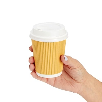 Juvale 50 Pack Disposable 8 oz Coffee Cups with Lids