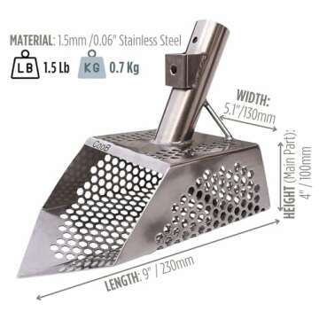 CooB Upgraded Sand Scoop Shovel Metal Detector Sharky. Sand Scoops Treasure Detecting, Metal Detecto...