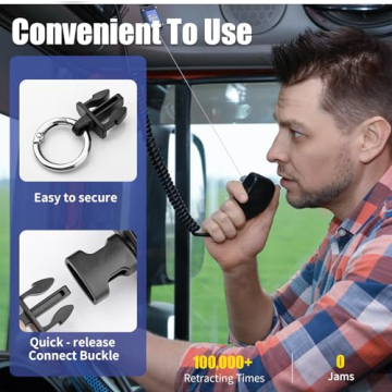 Durable CB Mic Holder with Retractable Tether for Easy Access