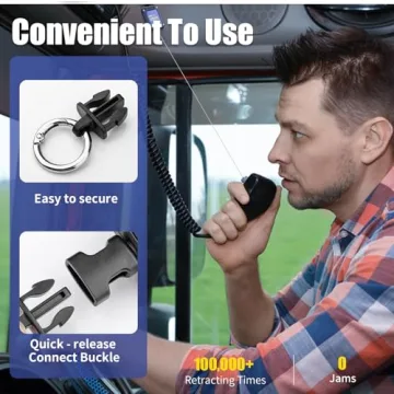 Durable CB Mic Holder with Retractable Tether for Easy Access