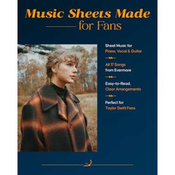 Taylor Swift - Evermore Piano/Vocal/Guitar Songbook - Vocal, Guitar, and Piano Sheet Music for Begin...